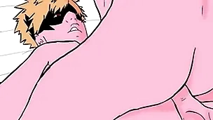 Bakugo tiene sexo anal a pelo con midoriya (my mercenary academia cosplay) bucle