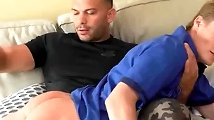 Denny chris finds robi dane in his room drags him to an obstacle love-seat increased by gives his ass a lot of spanking - bromo