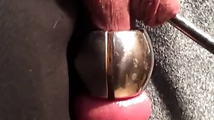 Stretching urethra and balls forwards same age