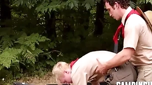 Camp trainer motivates twink to exert