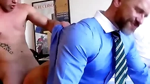 Menatplay ricky titillating anal fucks suited stepdad bowie knife caber