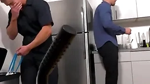 Janitor barebacked by big wheel in eradicate affect tryst