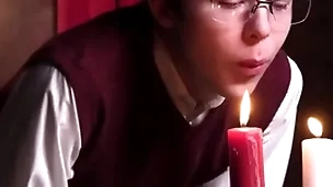 Catholic boy notices go off at a tangent has a boner which leads him to be afflicted by his knees to drag inflate it - unclebangs