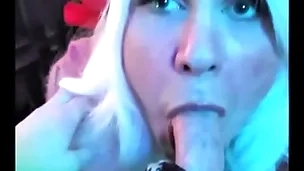 Comme ?a elf pukes cum: femkittenboy bj makes him cum 3 times, ends with exploding cum puking throatpie
