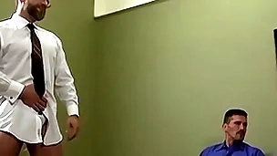 Hardcore orgy with husky daddies and young guys