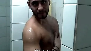 Soaked latinos locker room fucking facial cumshot