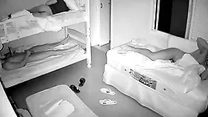 Real spy cam in guys meeting-hall at night