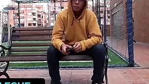 Hot latino plank gets tricked involving suck stranger's dick by means of interview in bogota - latin leche