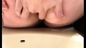 Cum dump pushes a load out of his crevice