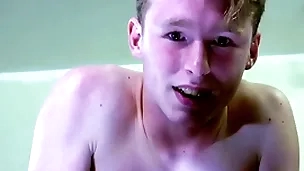 A straight blond old bean is back tears while animalistic spanked