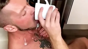 Real cum eating dusting compilation