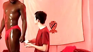 Interracial bareback with cute twink