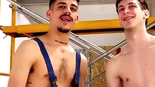Electric tire machine destroys entourage asshole! hardcore twinks with monumental dildos