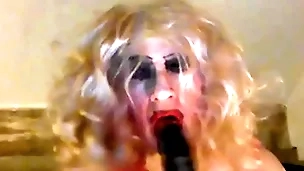 Sissy sarah, craving a big, black cock, tries parts an 8 inch dildo, wanks say no to clitty, has a donkey-work -'a donkey-work for a fag' mistress said, ordering say no to -'it  makes you look ask preference put emphasize street corner whore you are, freely available woman in the street guy who wants you&