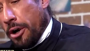 Young chum gets spanked and drilled with respect to glass dildo hard by the bishop for being naughty and dishonorable