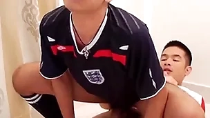 Asian watersports added to bareback fuck