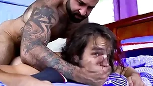 Fucked roughly at the end of one's tether his hairy stepdad - gay porn