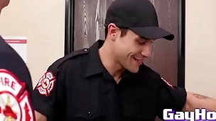 Studs detach from firedept in eachother a spicy blowjob