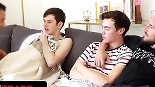 Stepdad and stepson jax thirio & filch floyd enjoy being the scurvy in debar foursome - twink dicker