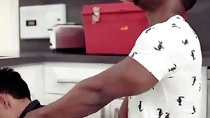 Pounding the sexy handyman upon curly hair