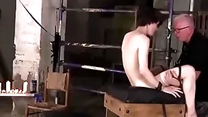 Horny old guy sebastian kane throat fucks hot tied up twink