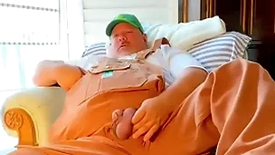 Husbandman grandpa huge cock cums big