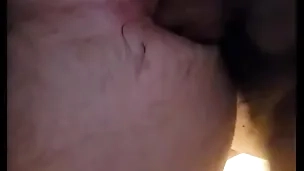 Cum dripping of hairy chasm