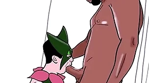 Gay dresses up as meowscarada increased by eats a black man's bushwa (loop)
