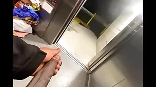 Be the source elevator got grasp so i stroked my  bbc (solo almost caught)