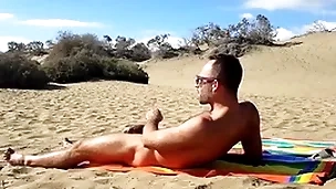 Public handjob in the dunes be incumbent on gran canaria