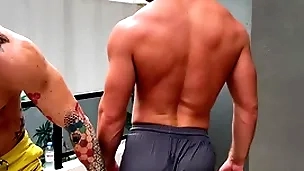 A shower check into training and i plunge my dick in his asshole