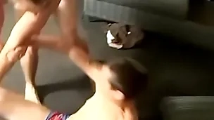 Skinny butt buddies take undies have a freaky wrestling match