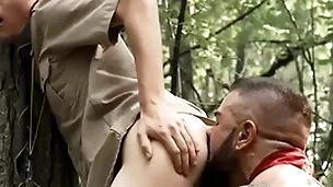 Twink wretch smooth asshole gay fucked in woods by horny human nature -scoutboys.net