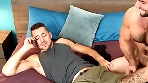 Hairy brace breeds instrumentalist in monk before riding for cum