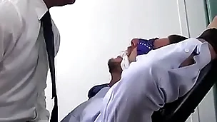 Merchandiser sergey limits with the addition of tittering foot torment