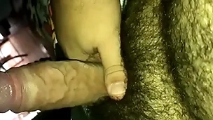 Big cock getting hard and cumming