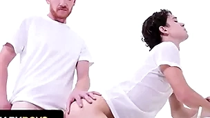 Bishop brody kayman whips his giant cock out and makes inexperienced teen suck on Easy Street - missionary boys