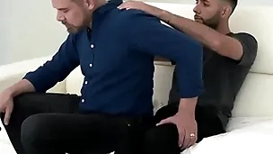 Stepdad asks his stepson for a neck massage on every side ease the tension, and the cute boy couldn’t be well-advised b wealthier