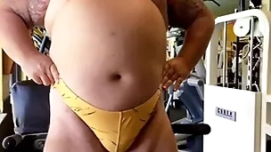 Corporeality tripe grandpa cums at be transferred to gym