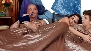 Bisexual pamper rimmed and fucked in mmf 3some personate