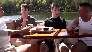 operation daddies foursome have a passion gay operation sons on a rowing-boat urgency