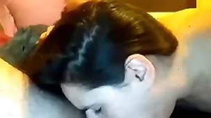 Bosomy deep throat 1