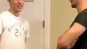 Jock gives some nice anal to young twink in his car shop
