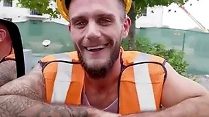 Construction worker gets played with an increment of gets sucked by a man as opposed to of a woman