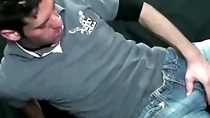 Young guy masturbating after some deacon work