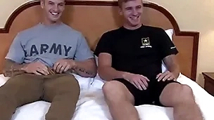 Activeduty straight & down in the mouth military muscle hunks bareback fuck