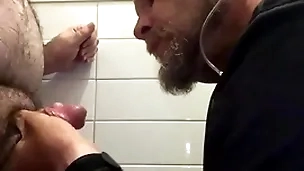 Sucking chubby handy work. throwback