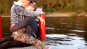 Two hot gays kisses each other  take passion alfresco