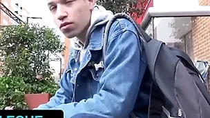Latin leche - skinny billet undeceitful boy nick bianco agrees relative to drill stranger's asshole on camera